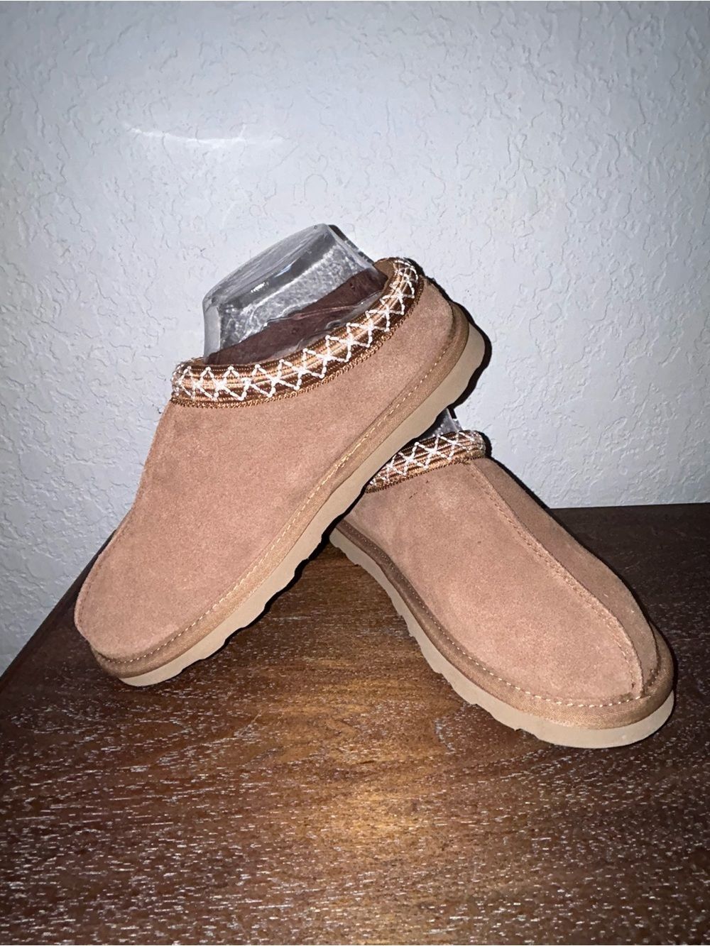 Clarks Topline Webbing Clog Mule Faux Fur Suede Slip On Comfy Casual Shoes - Picture 1 of 10